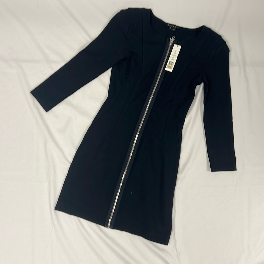 Theory Navy Blue Size 0 Zipper Front Dress